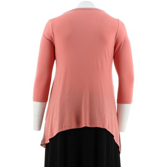 NWT LOGO LORI GOLDSTEIN KNIT TOP COLOR-BLOCKING PINK‎ MELON XS - Picture 3 of 8
